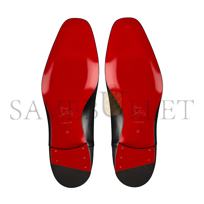 Ch**an louboutin greggolace up shoes patinated calf leather black men 1150376bk01
